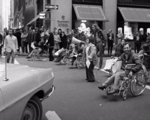 Disabled activists successfully blockade a junction in New York