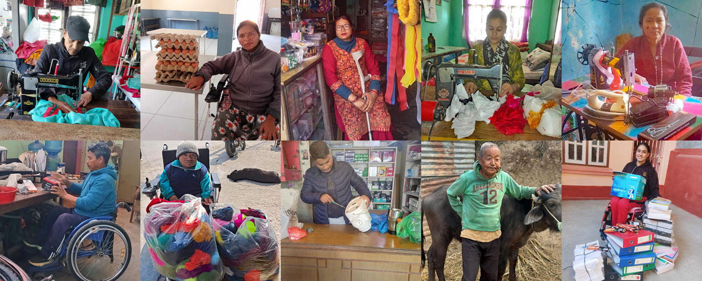 Ten of the people in Kathmandu who benefited from livelihood support in January 2025